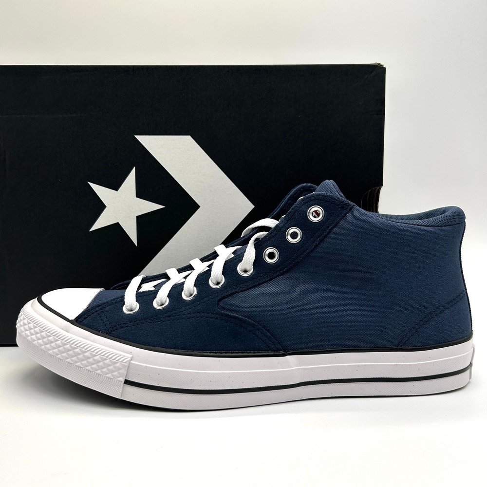 Converse CTAS Malden Street Mid Shoes Mens 13 Navy Blue Canvas Sneakers Padded